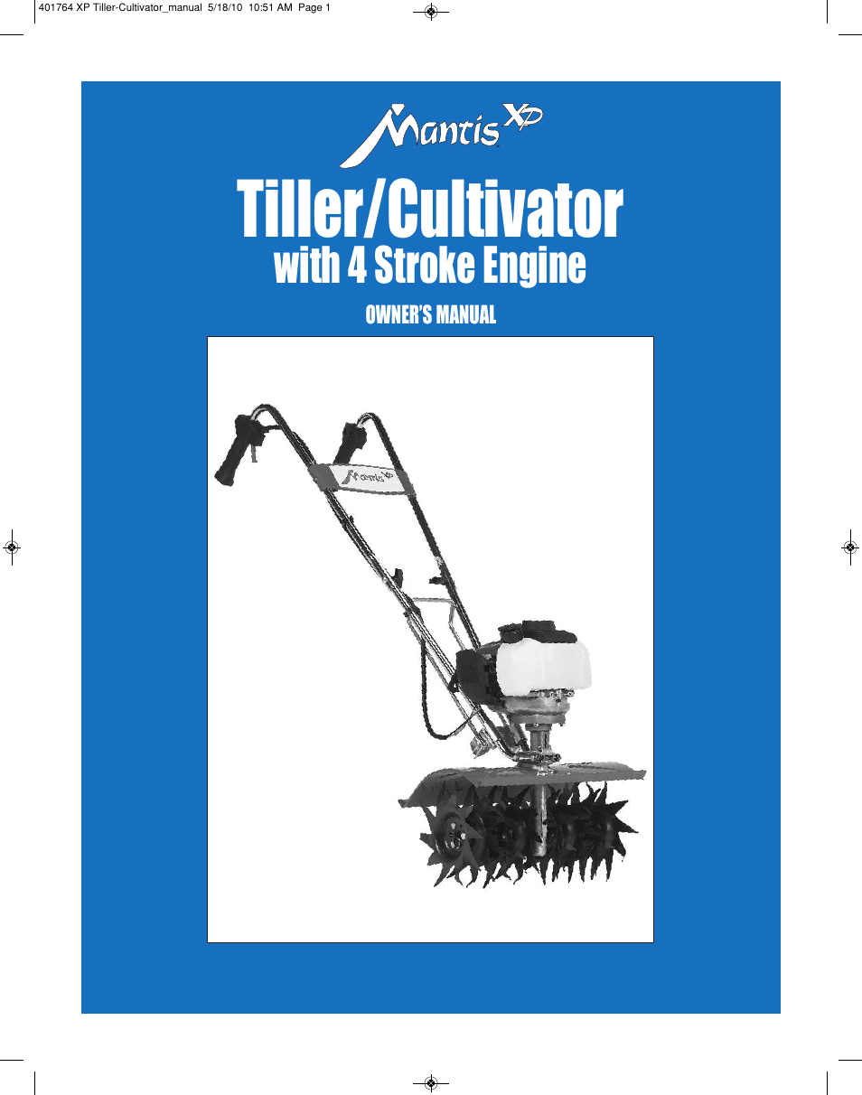 Mantis CULTIVATOR 401764 XP User Manual | 20 pages