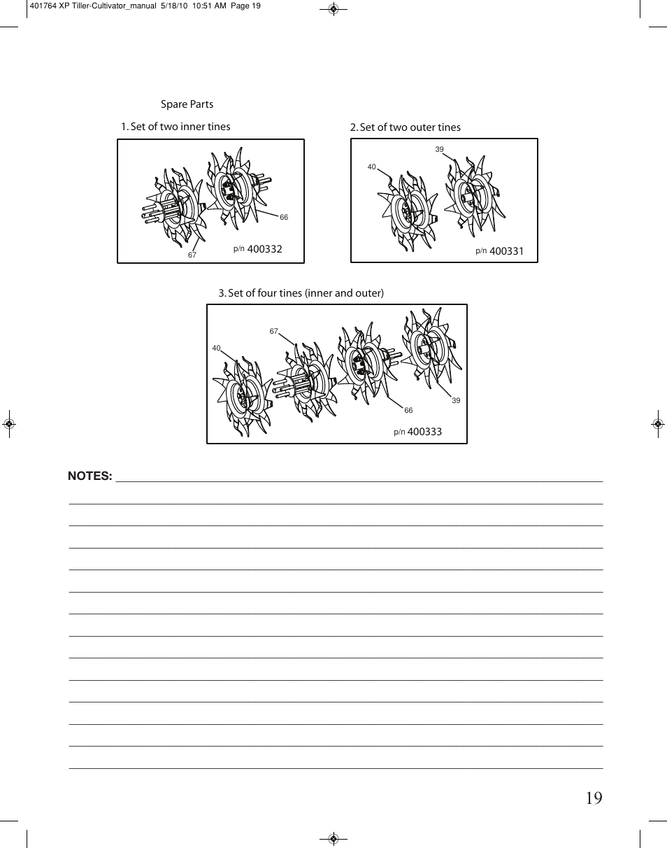 Mantis CULTIVATOR 401764 XP User Manual | Page 19 / 20