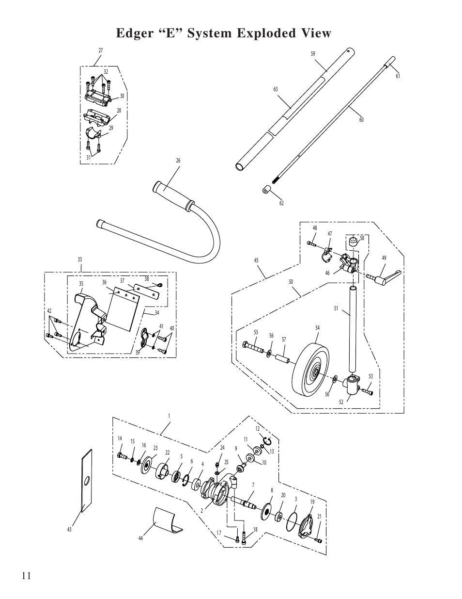 Edger “e” system exploded view | Mantis "E" System User Manual | Page 12 / 14