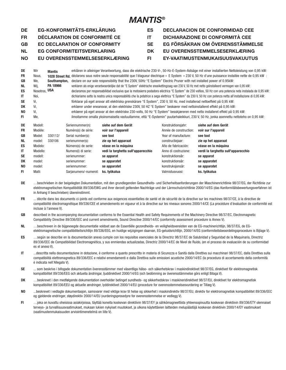 Mantis | Mantis Pruner E System User Manual | Page 16 / 18