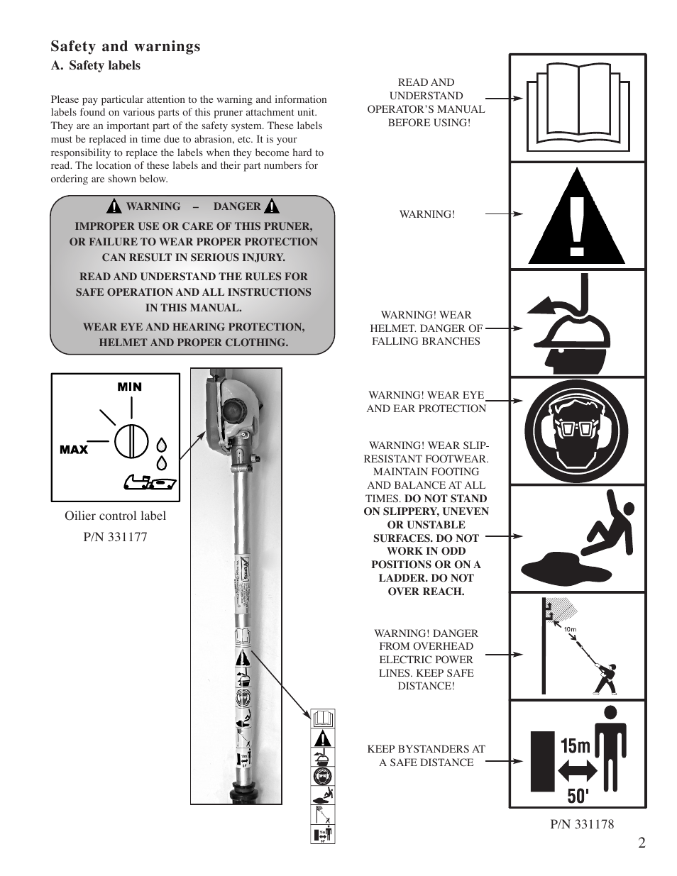 2safety and warnings | Mantis Pruner E System User Manual | Page 3 / 18