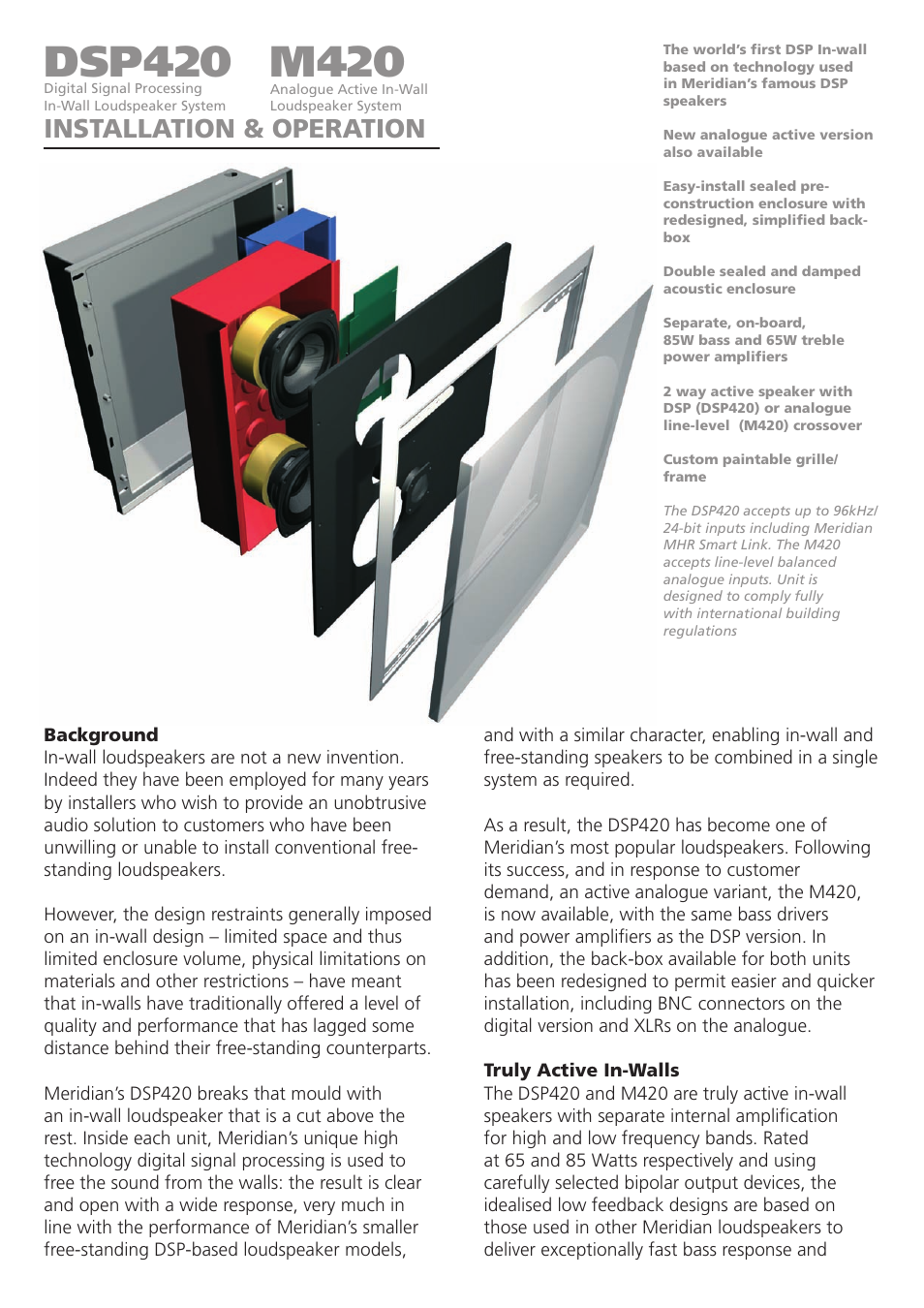 Meridian America DSP420 User Manual | 8 pages