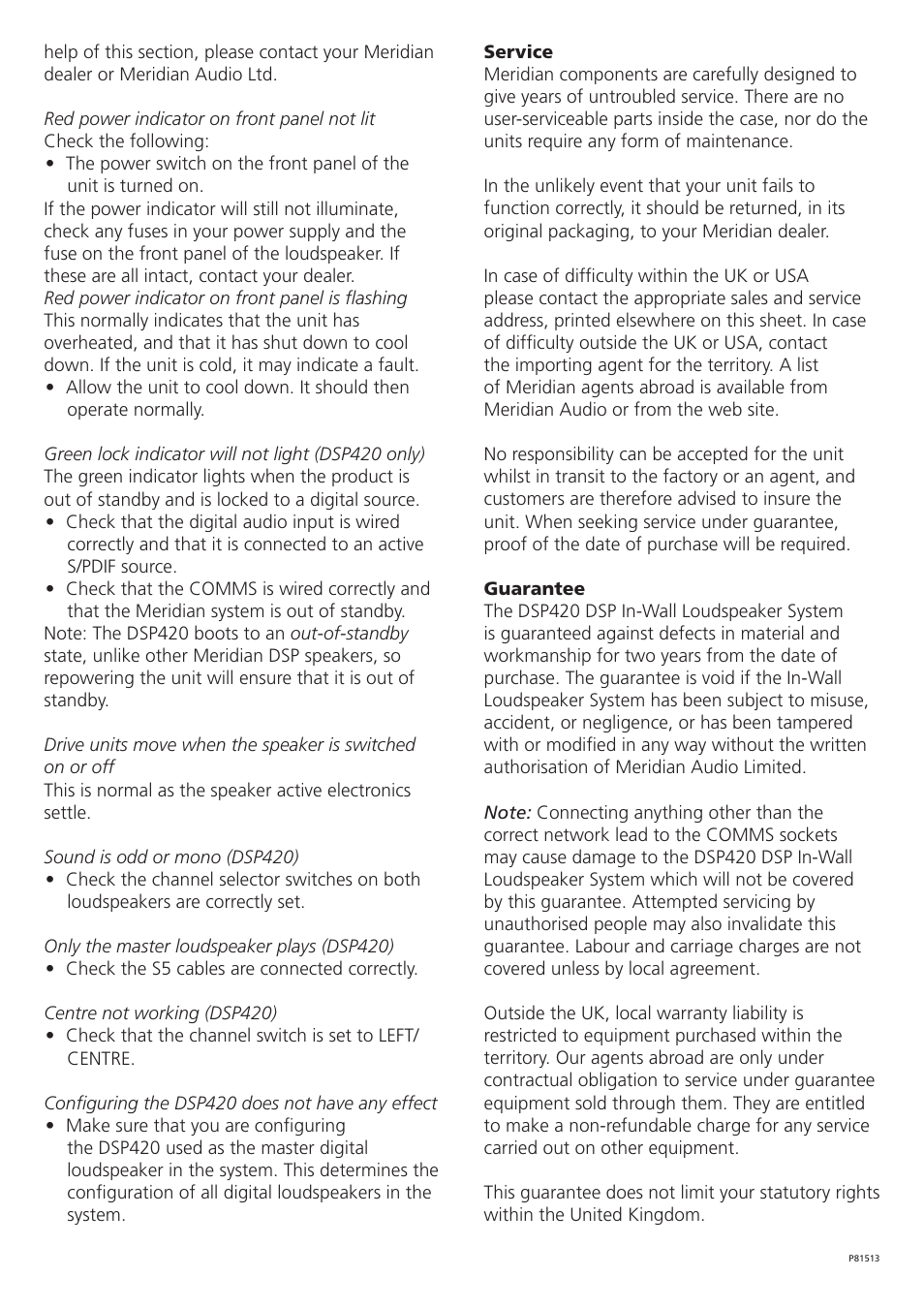 Meridian America DSP420 User Manual | Page 4 / 8