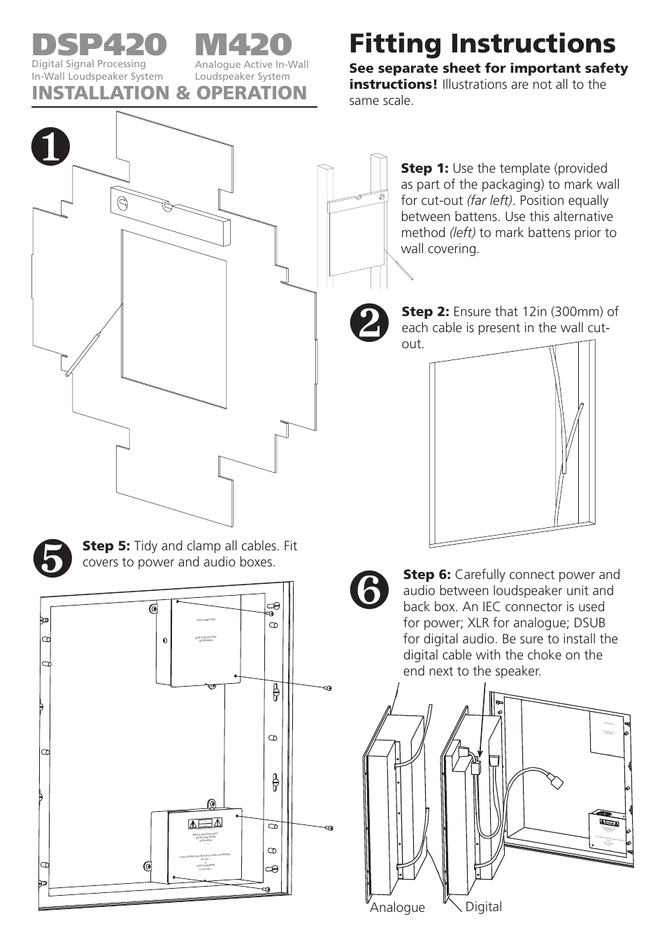 Dsp420, M420, Fitting instructions | Installation & operation | Meridian America DSP420 User Manual | Page 5 / 8