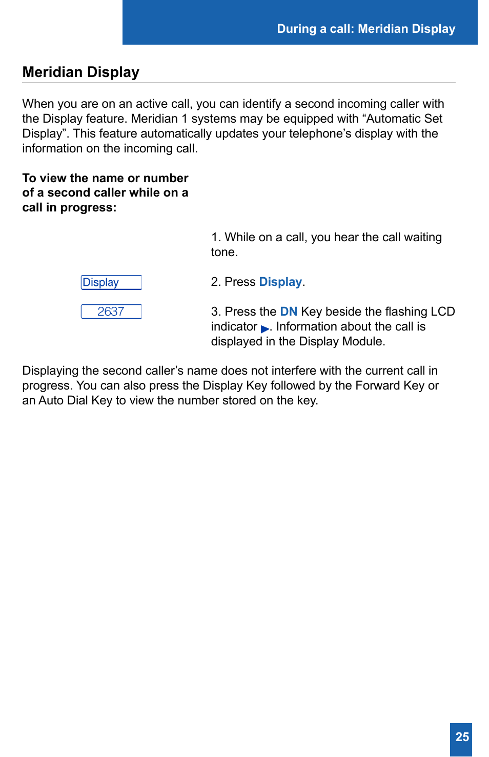 Meridian display | Meridian America M2008HF User Manual | Page 31 / 52