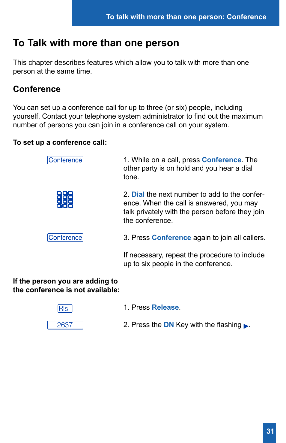 Conference | Meridian America M2008HF User Manual | Page 37 / 52