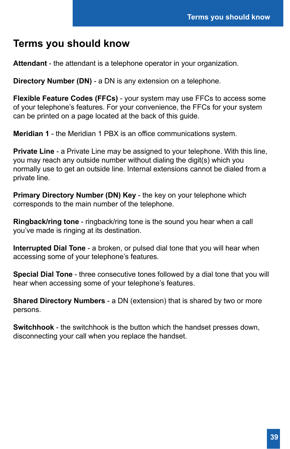 Terms you should know | Meridian America M2008HF User Manual | Page 45 / 52