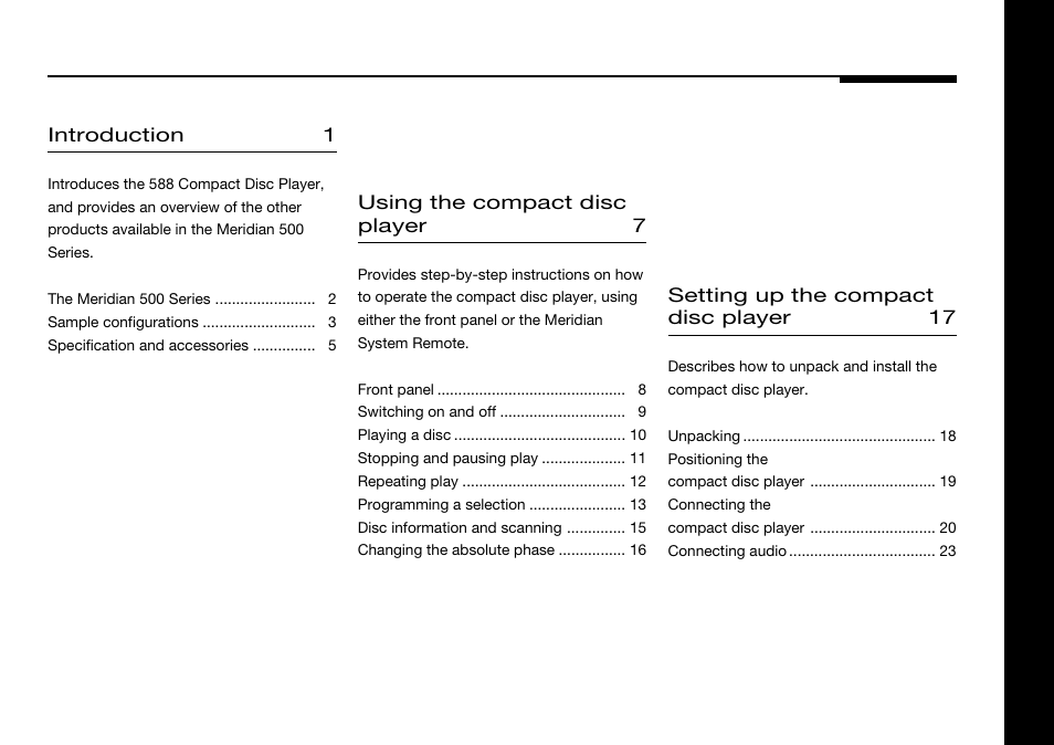 Meridian America 588 User Manual | Page 4 / 41