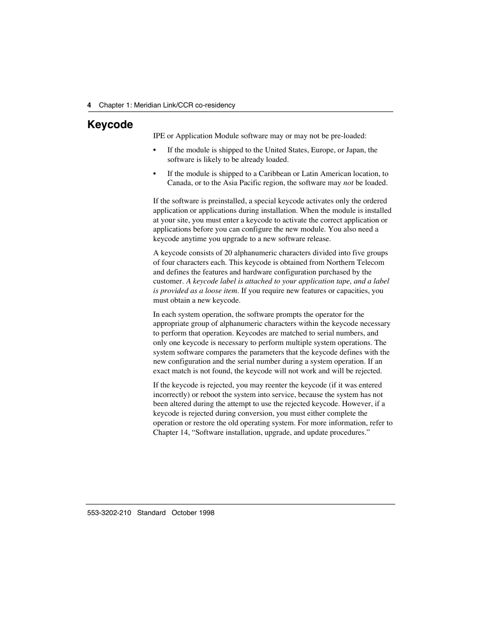 Keycode | Meridian America Link/Customer Controlled Routing User Manual | Page 22 / 595
