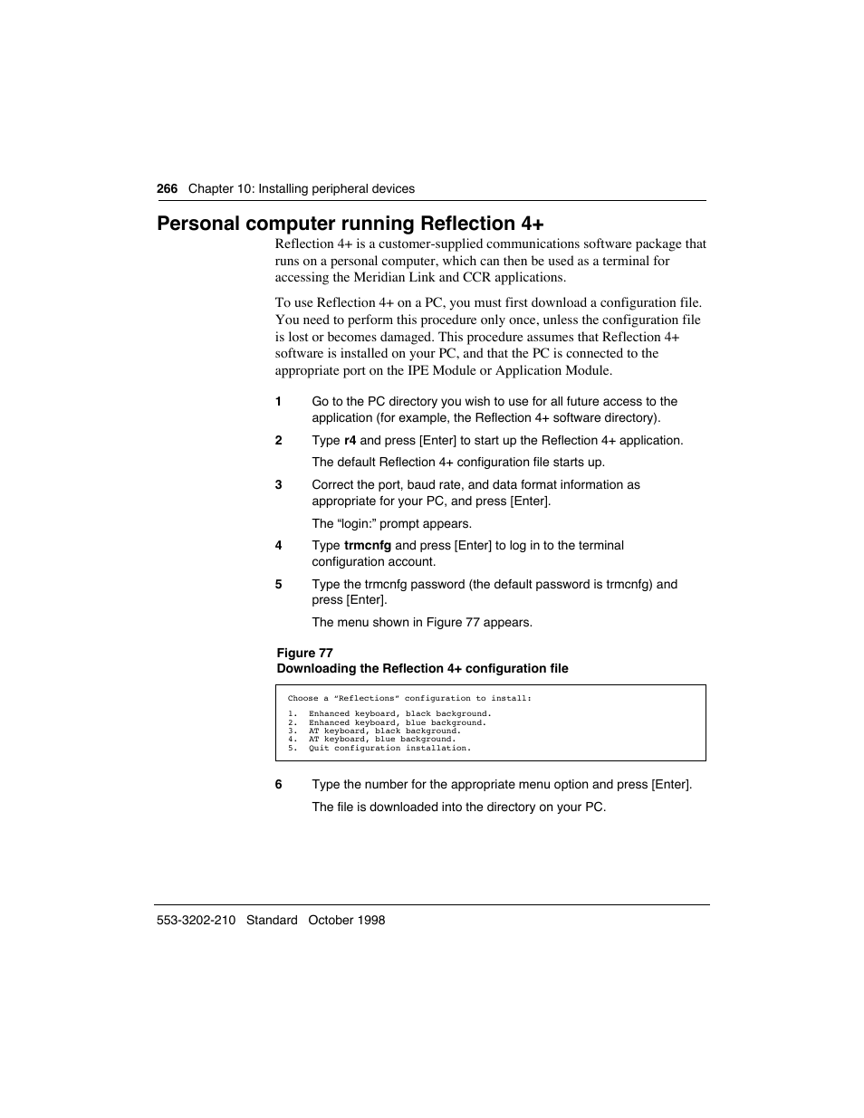Personal computer running reflection 4 | Meridian America Link/Customer Controlled Routing User Manual | Page 284 / 595