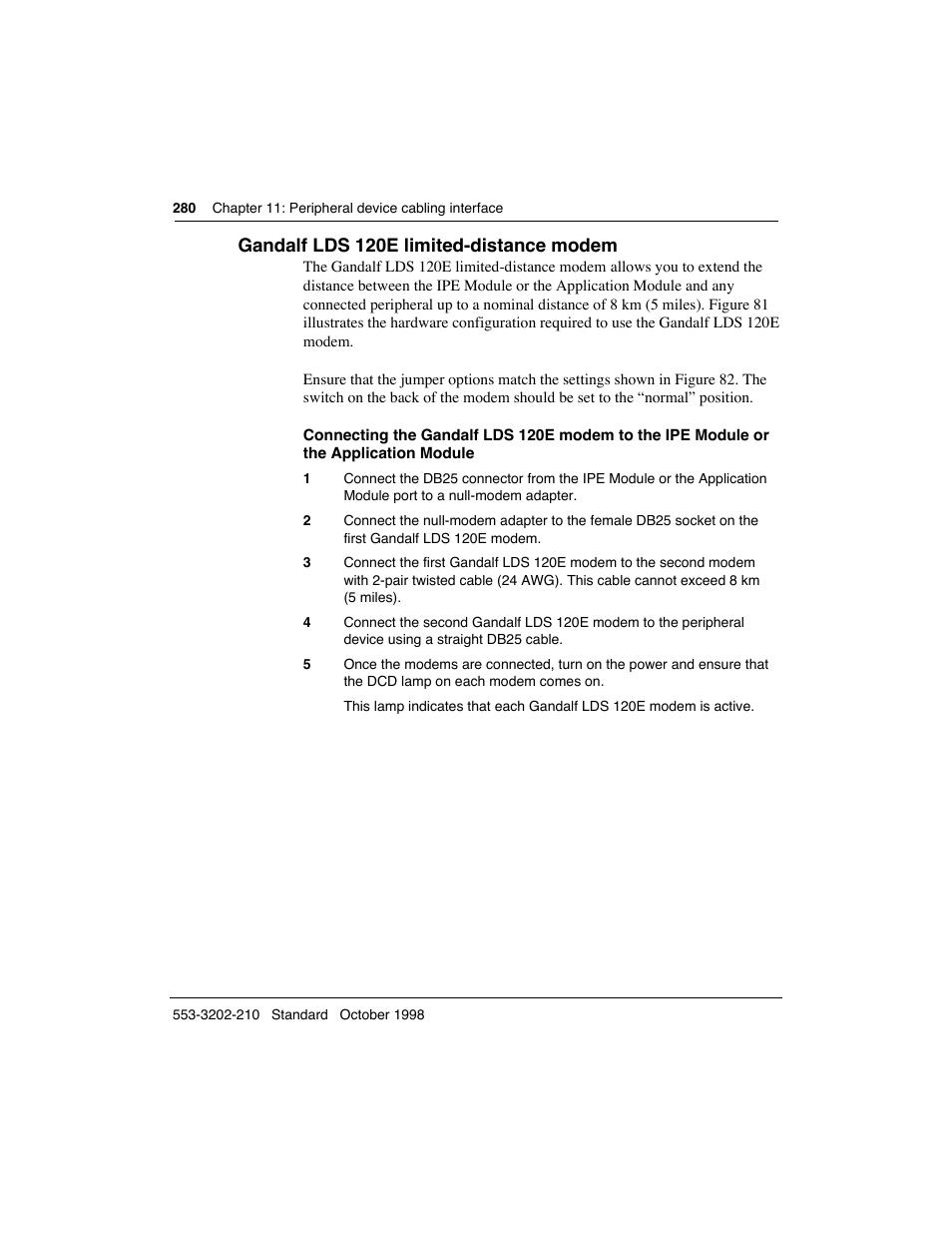 Gandalf lds 120e limited-distance modem | Meridian America Link/Customer Controlled Routing User Manual | Page 298 / 595