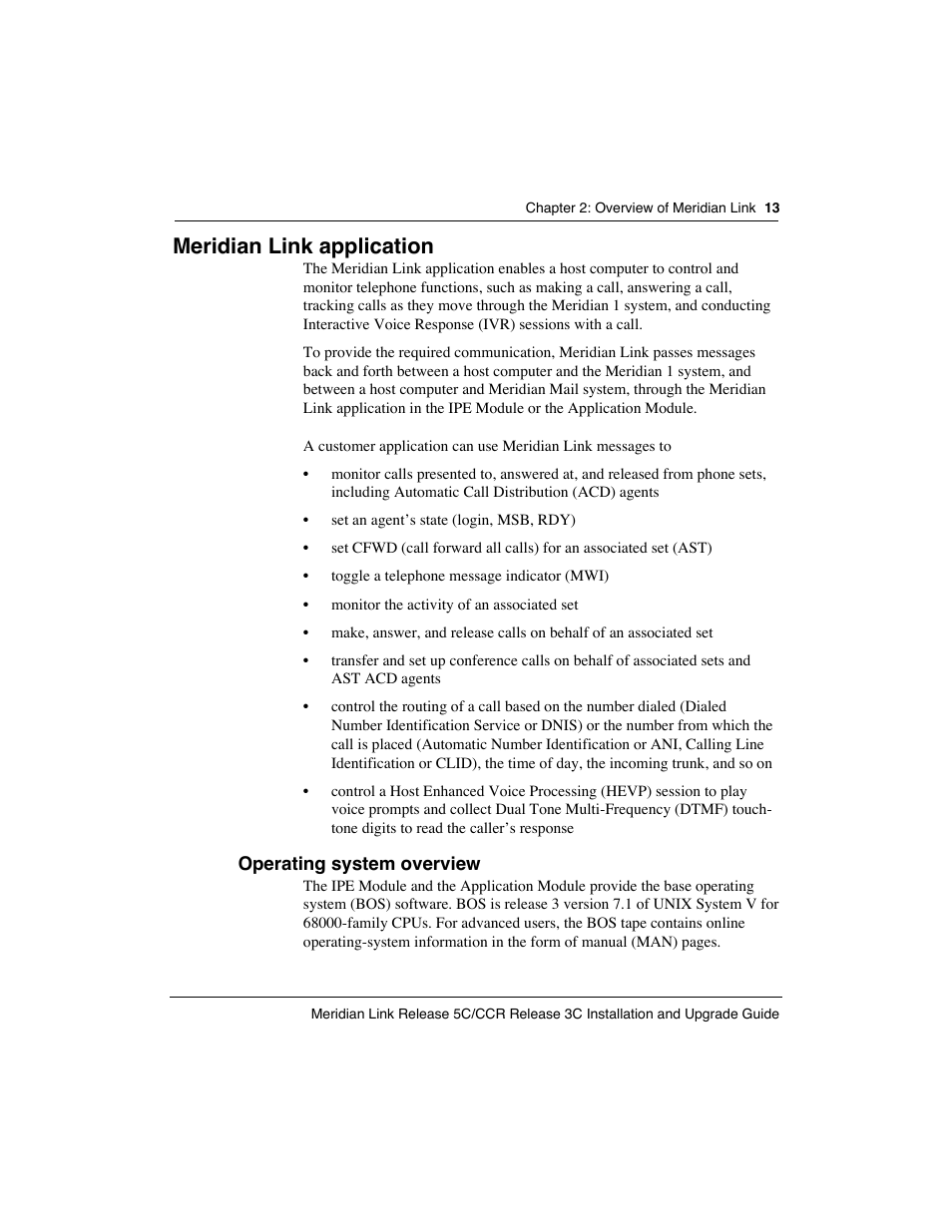 Meridian link application | Meridian America Link/Customer Controlled Routing User Manual | Page 31 / 595