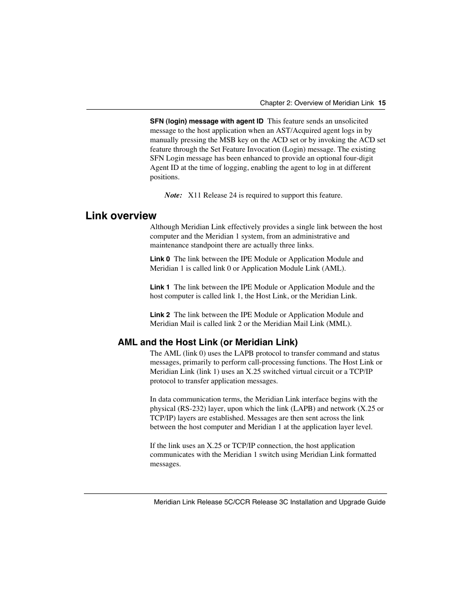 Link overview | Meridian America Link/Customer Controlled Routing User Manual | Page 33 / 595
