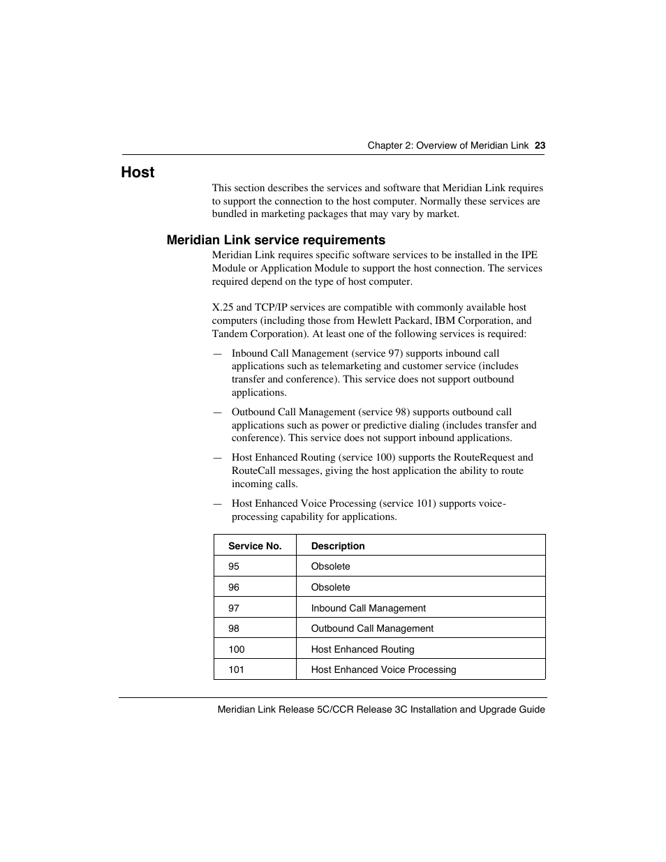 Host | Meridian America Link/Customer Controlled Routing User Manual | Page 41 / 595