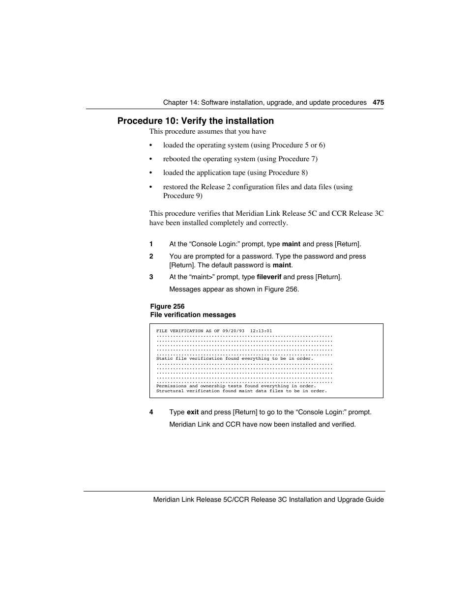 Procedure 10: verify the installation | Meridian America Link/Customer Controlled Routing User Manual | Page 493 / 595