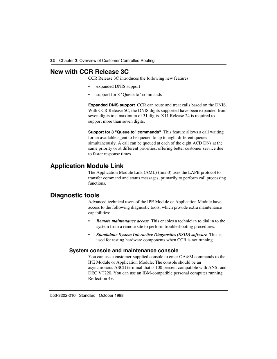 New with ccr release 3c, Application module link, Diagnostic tools | Meridian America Link/Customer Controlled Routing User Manual | Page 50 / 595