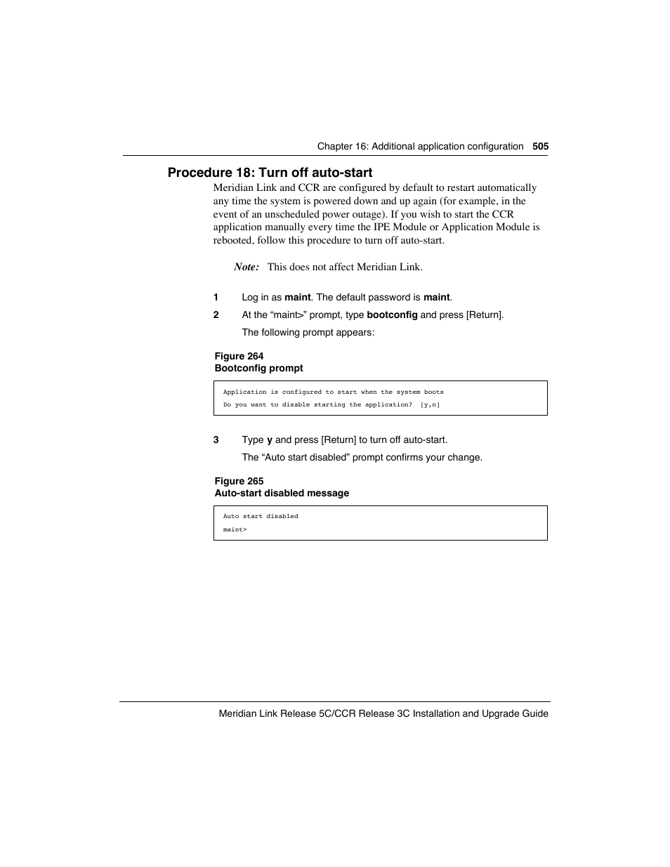 Procedure 18: turn off auto-start | Meridian America Link/Customer Controlled Routing User Manual | Page 523 / 595