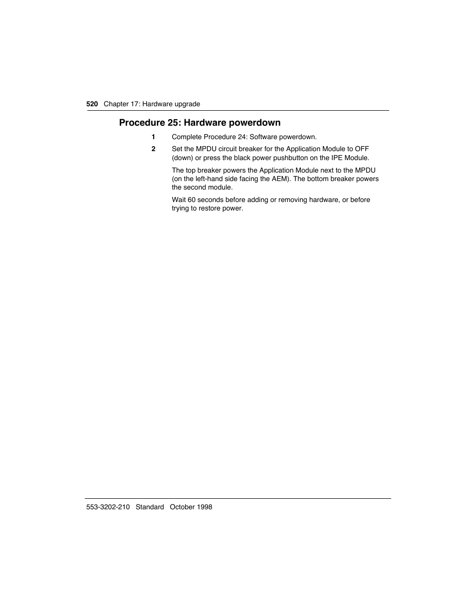 Procedure 25: hardware powerdown | Meridian America Link/Customer Controlled Routing User Manual | Page 538 / 595