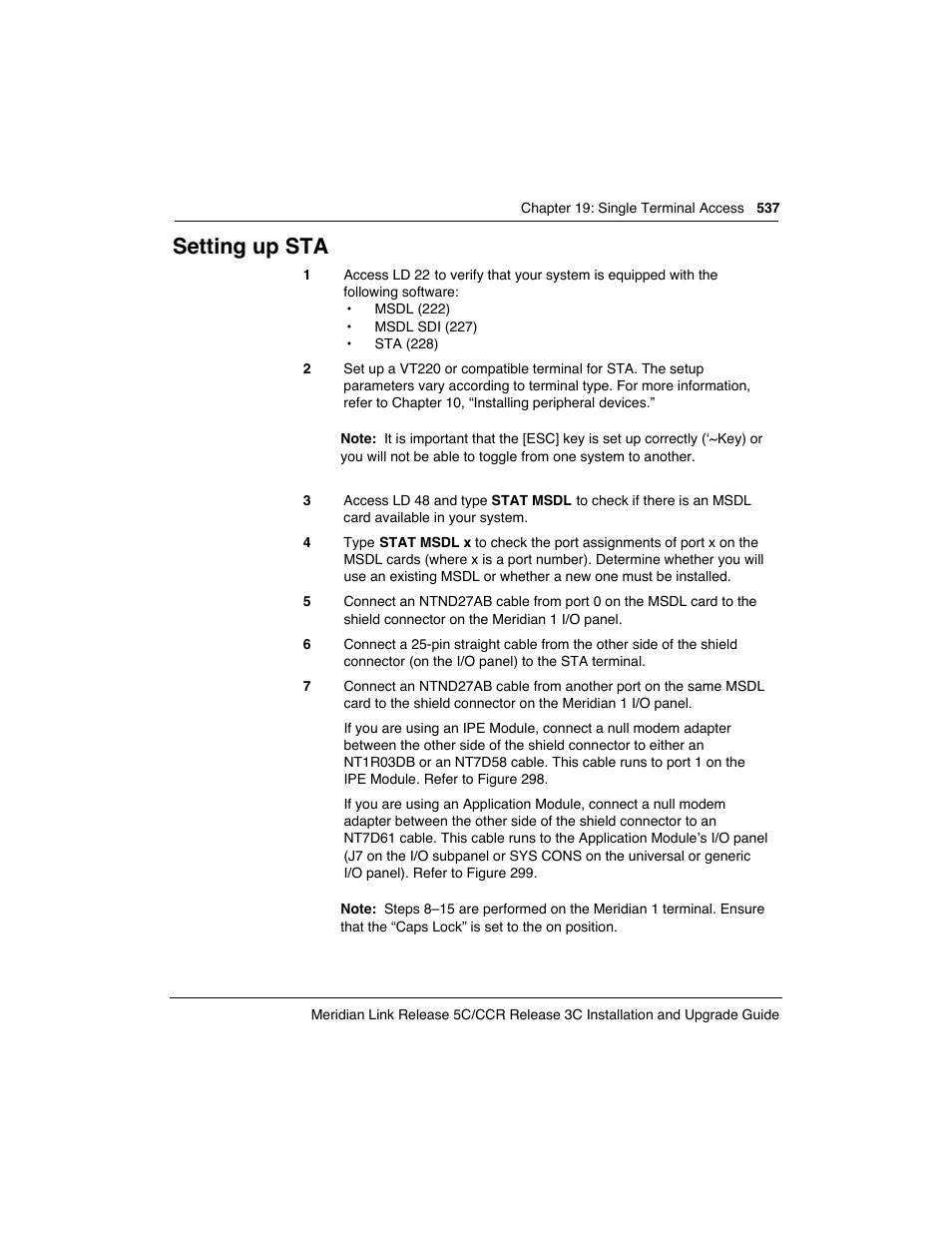 Setting up sta | Meridian America Link/Customer Controlled Routing User Manual | Page 555 / 595