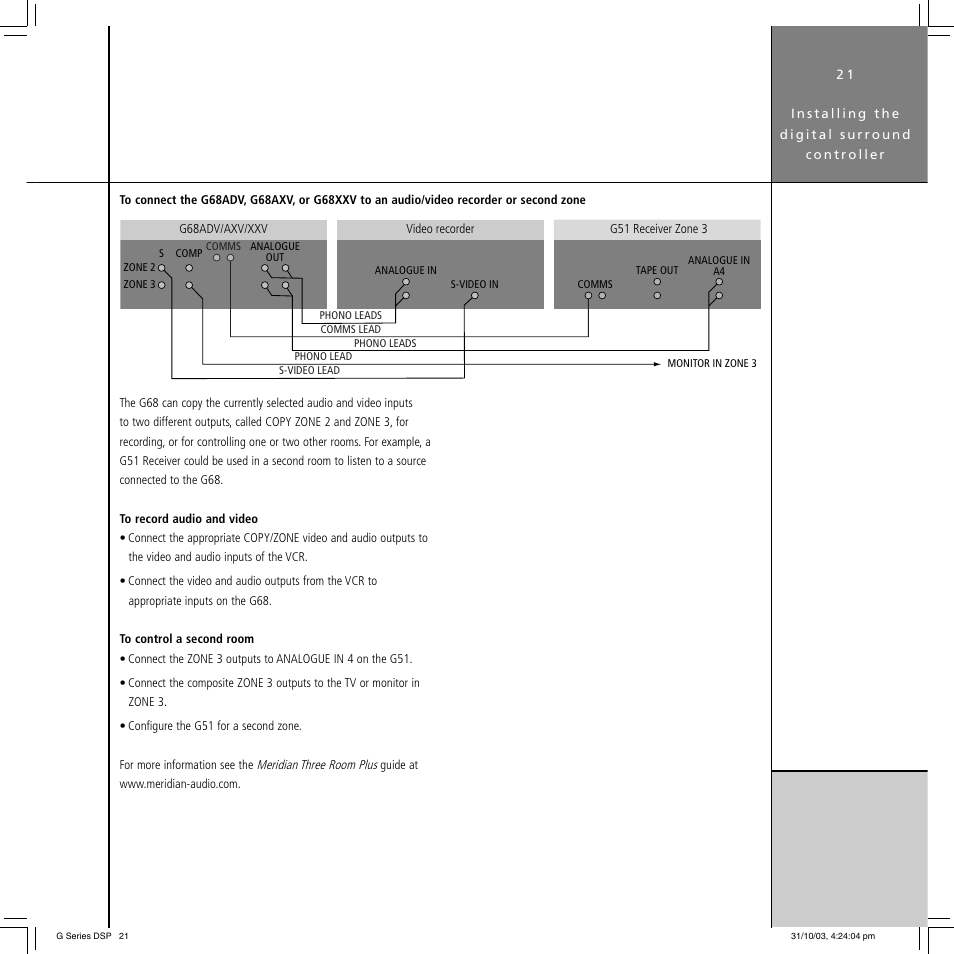 Meridian America G68 User Manual | Page 25 / 70