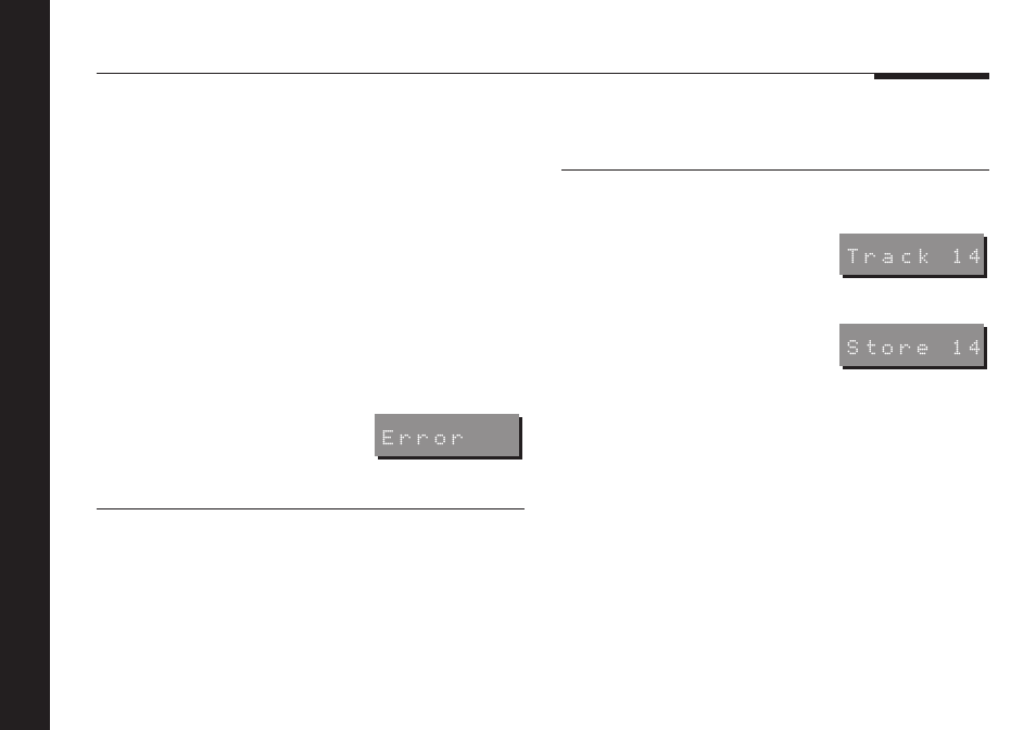 Programming a selection, Error display, By specifying tracks to play | Meridian America 508 User Manual | Page 16 / 32