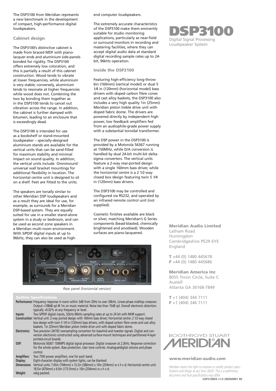 Dsp3100 | Meridian America dsp3100 User Manual | Page 2 / 2