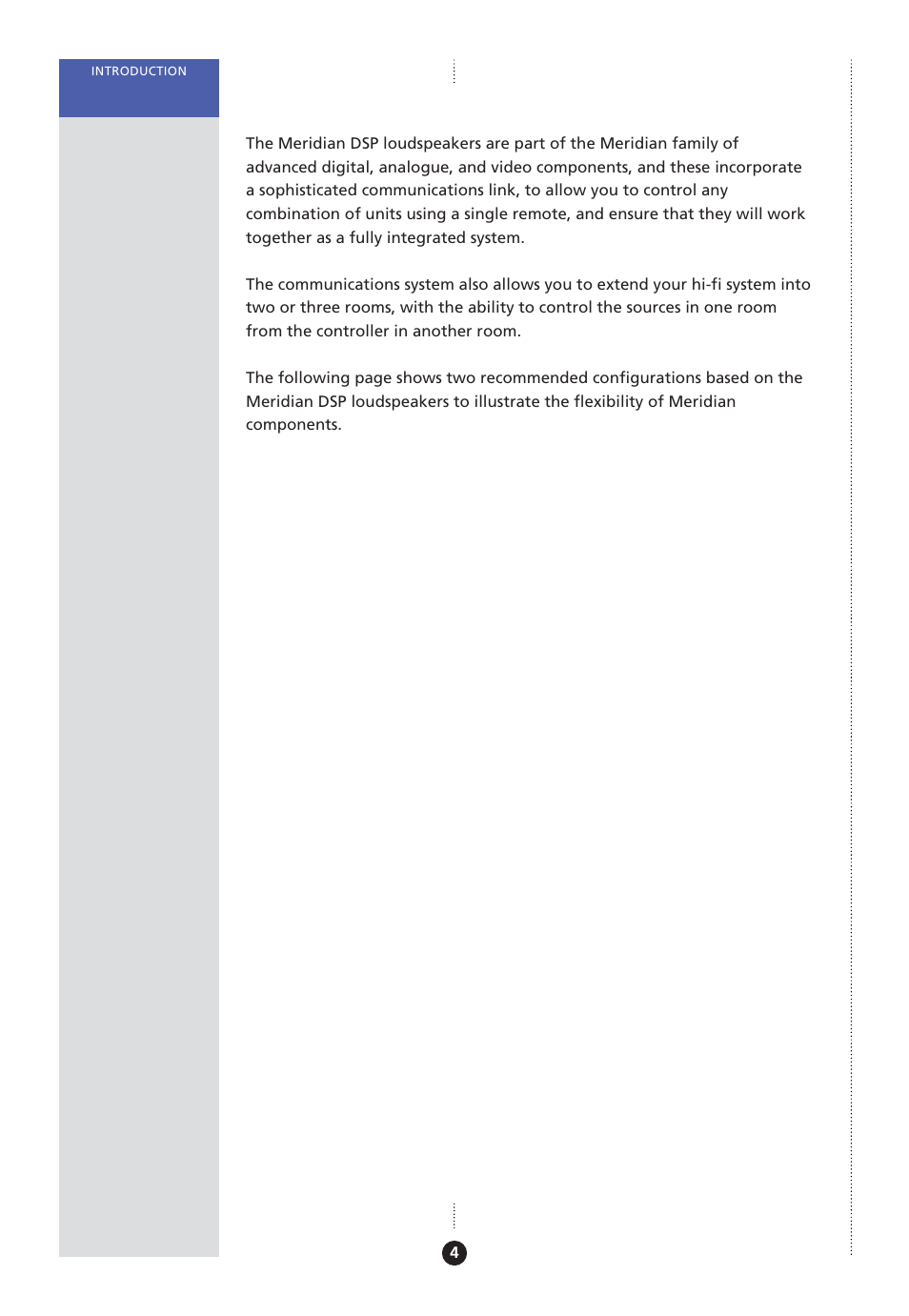 Meridian comms | Meridian America Meridian DSP User Manual | Page 9 / 49