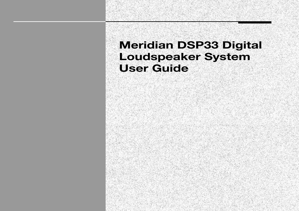 Meridian America DSP33 User Manual | Page 2 / 47