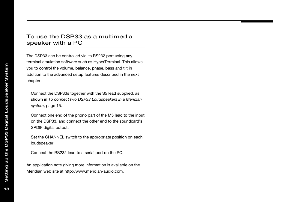 Meridian America DSP33 User Manual | Page 23 / 47