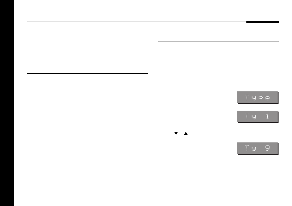 Choosing standard settings, Standard settings, selecting, Type | Ty 1, Ty 9 | Meridian America 562V.2 User Manual | Page 33 / 61