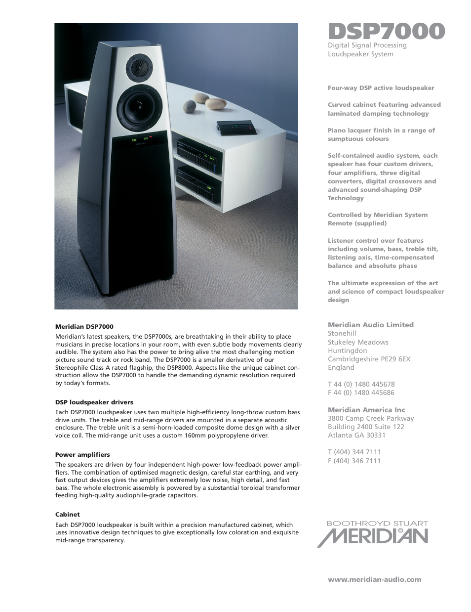 Meridian America DSP7000 User Manual | 2 pages