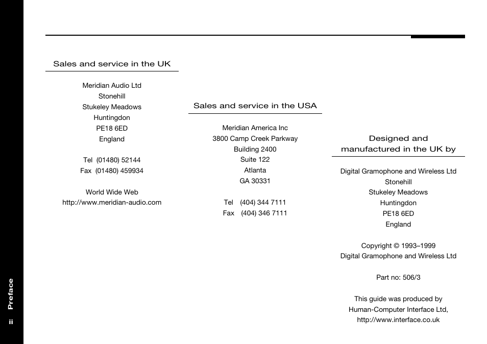 Meridian America 506 User Manual | Page 3 / 31