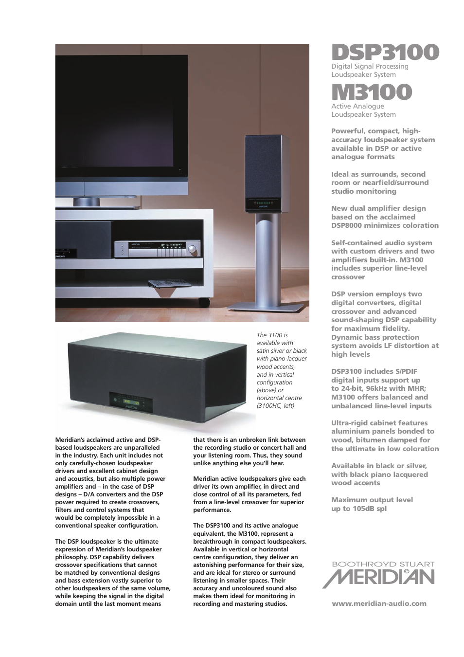 Meridian America M3100 User Manual | 2 pages