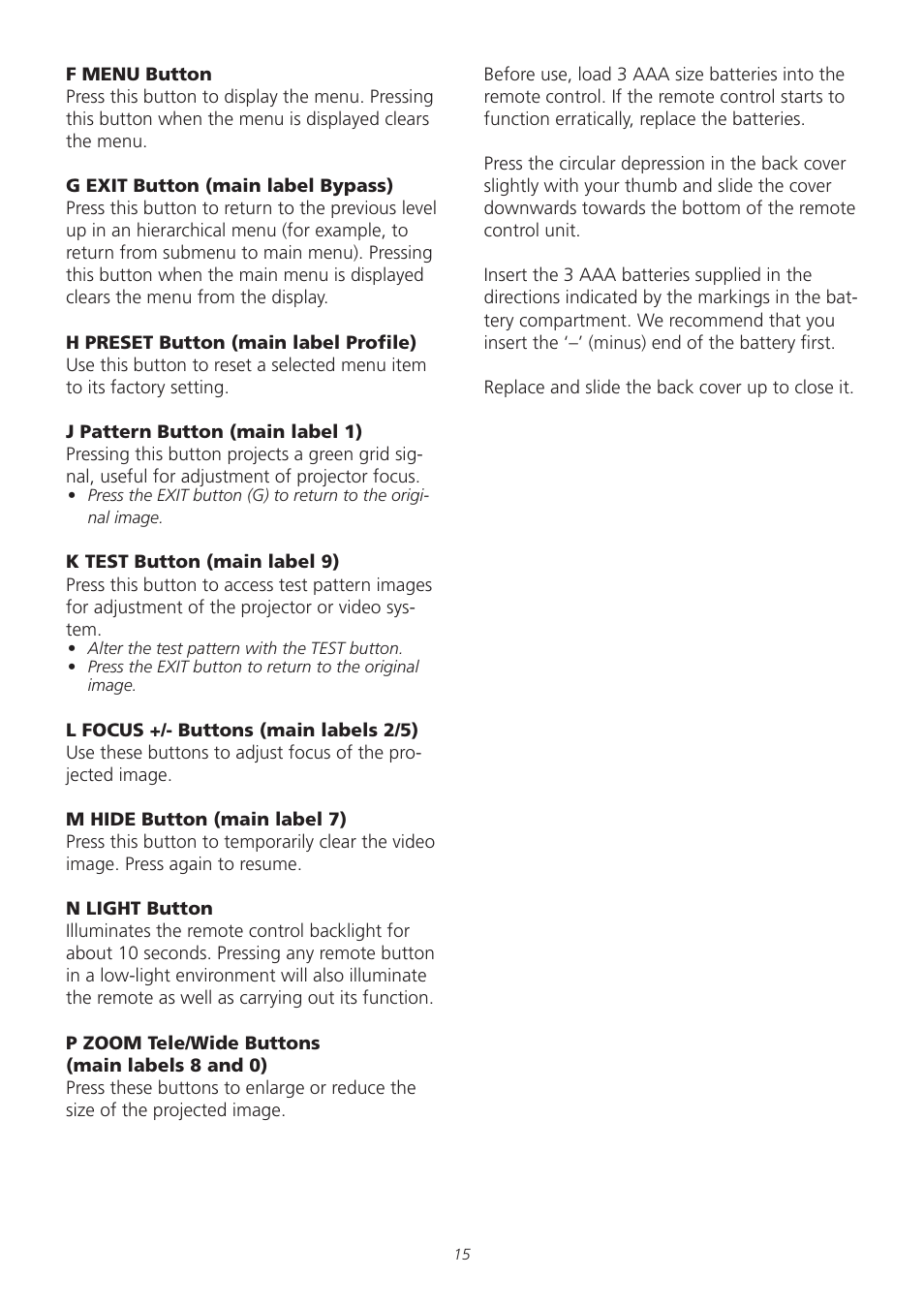 Meridian America D-ILA 1080MF1 User Manual | Page 15 / 38