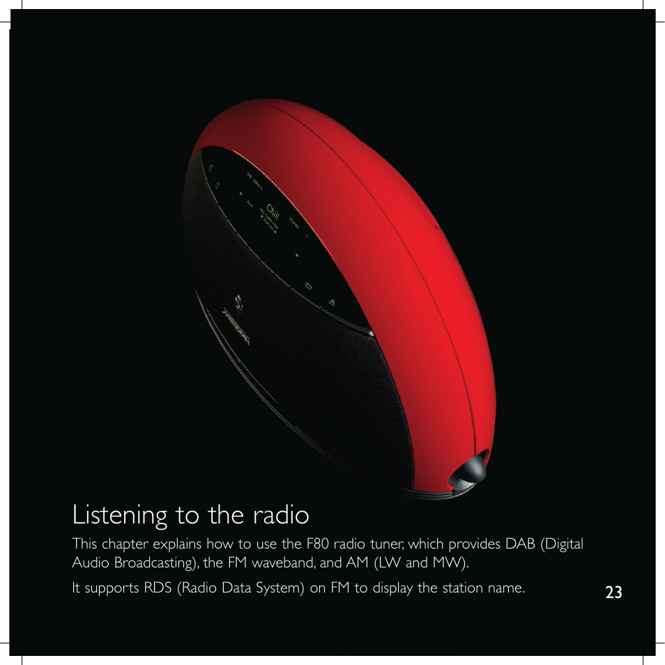 Listening to the radio | Meridian America F80 User Manual | Page 28 / 45