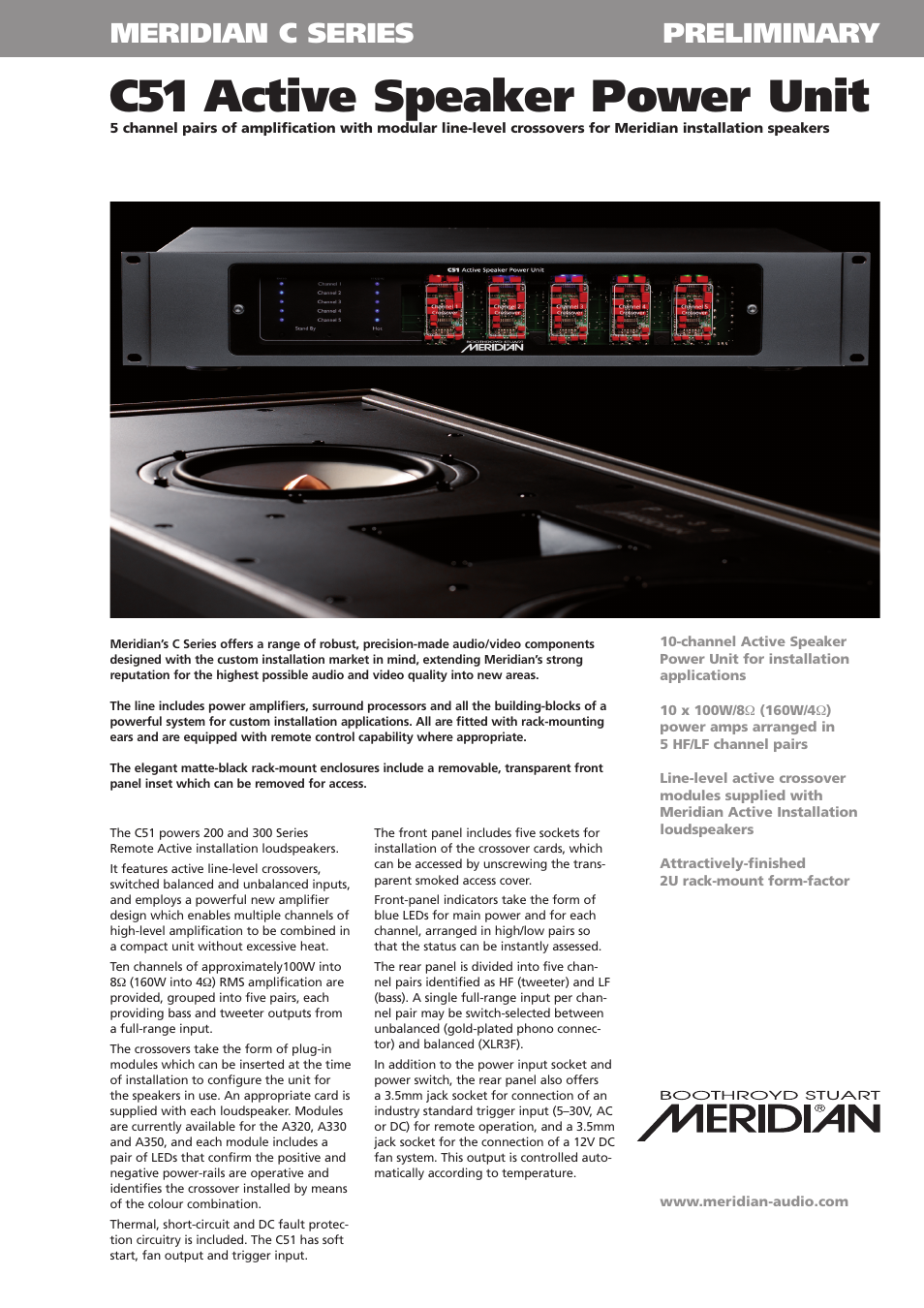 Meridian America C51 User Manual | 2 pages