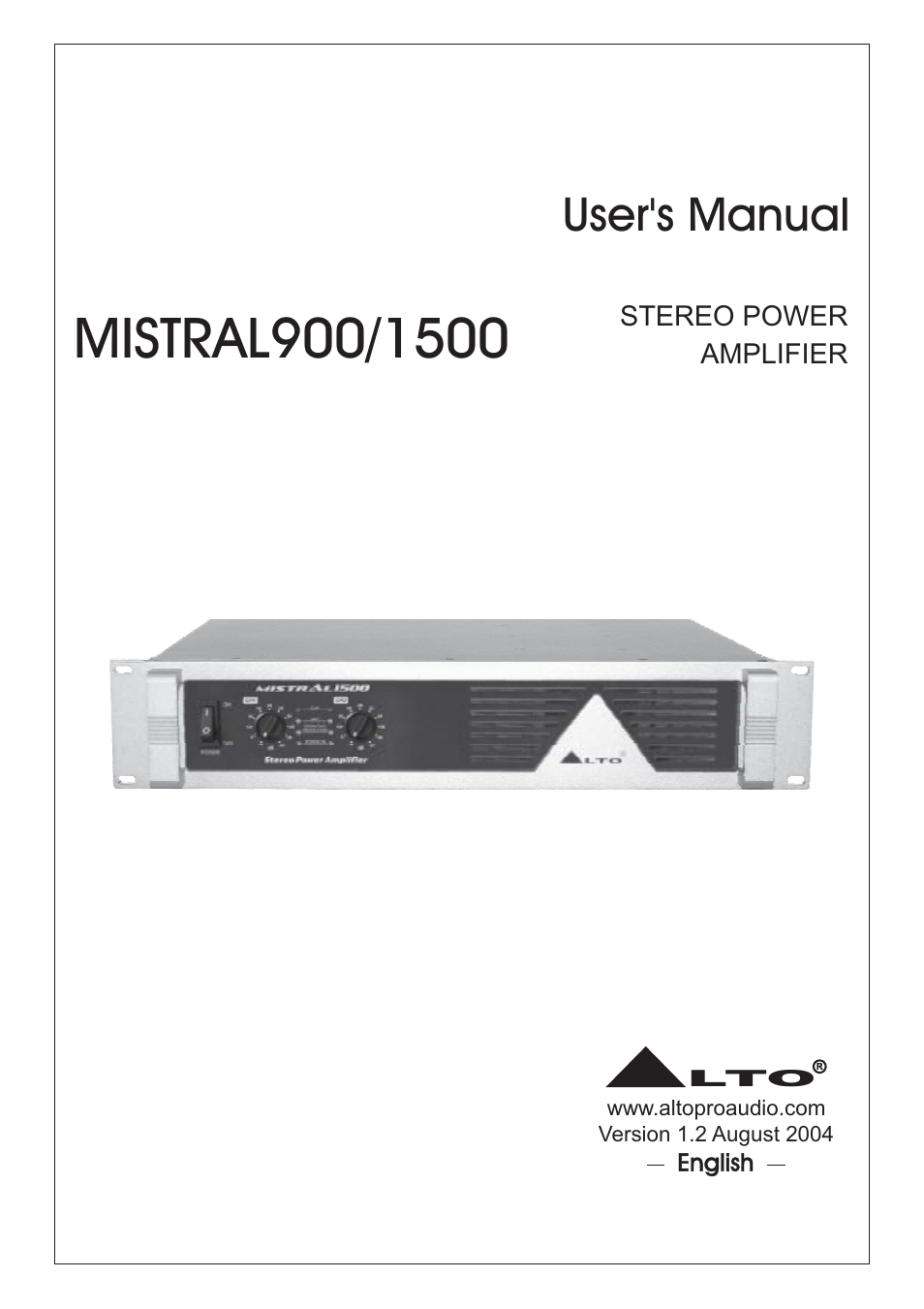 Mistral 900 User Manual | 14 pages