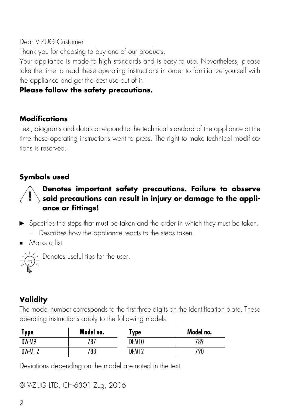 Mistral V ZUG LTD User Manual | Page 2 / 24