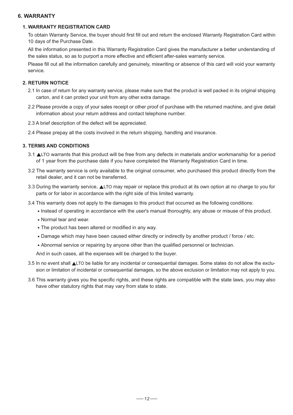 Mistral LTO 900/1500 User Manual | Page 13 / 14