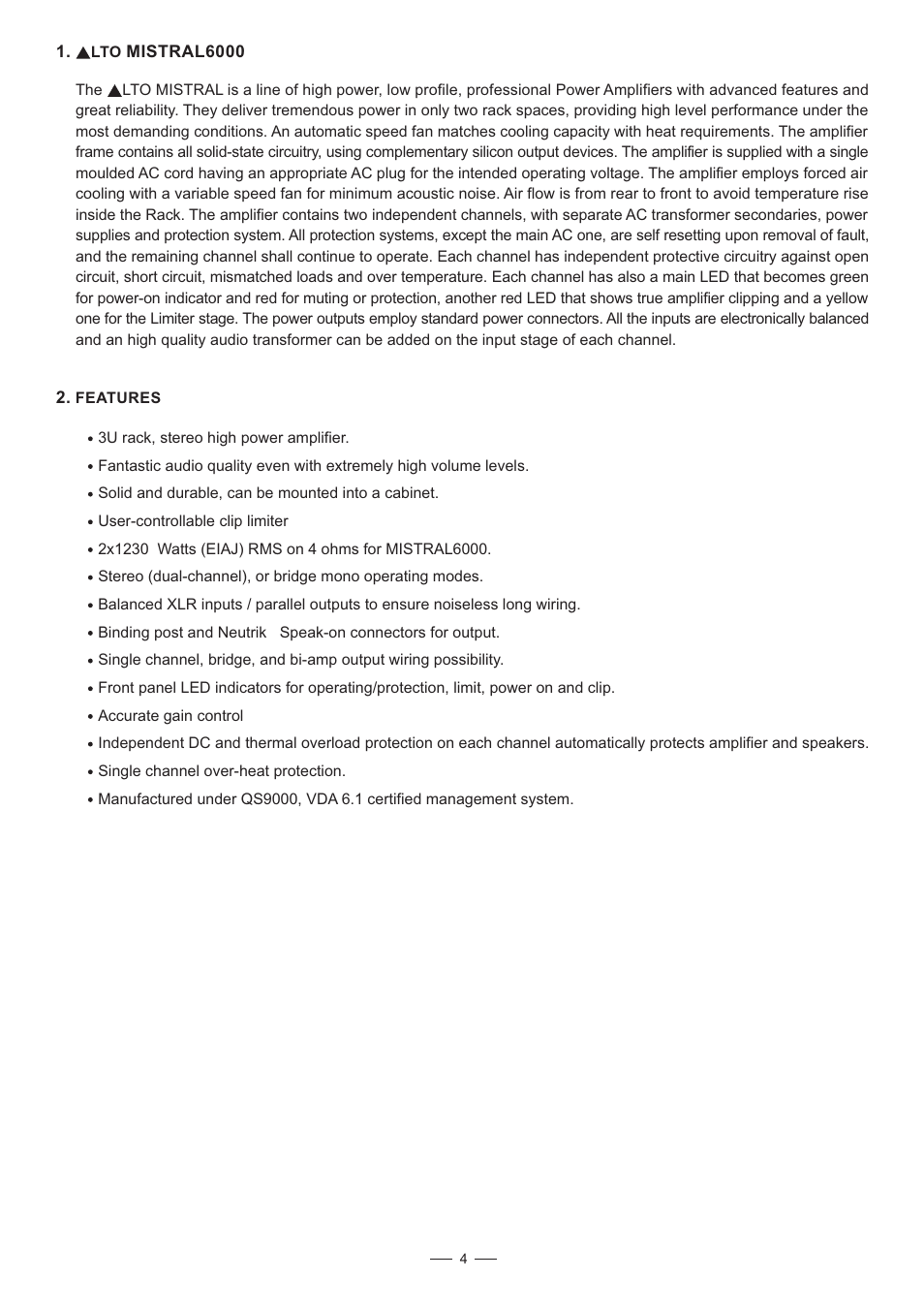 Mistral 6000 User Manual | Page 5 / 14