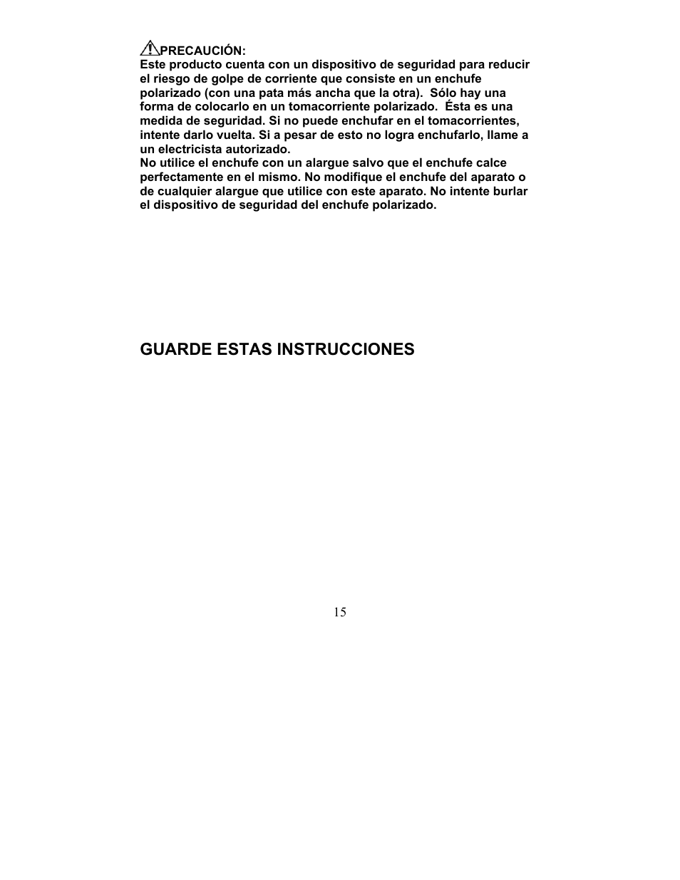 Guarde estas instrucciones | Magic Chef MCCM1TW12 User Manual | Page 15 / 21