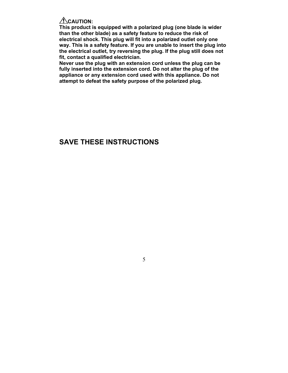 Save these instructions | Magic Chef MCCM1TW12 User Manual | Page 5 / 21