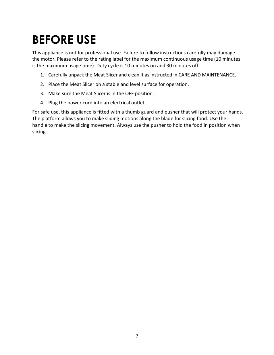 Before use | Magic Chef MCSFS200SV User Manual | Page 7 / 9