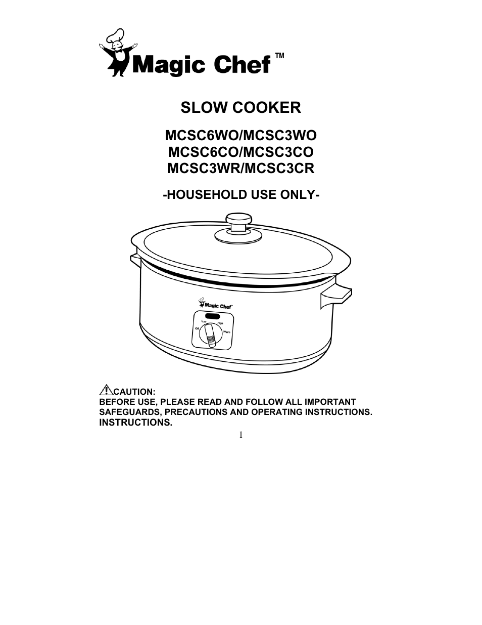 Magic Chef MCSC6CO User Manual | 19 pages