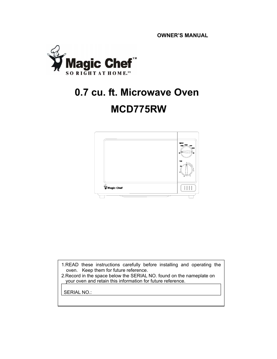 Magic Chef MCD775RW User Manual | 13 pages