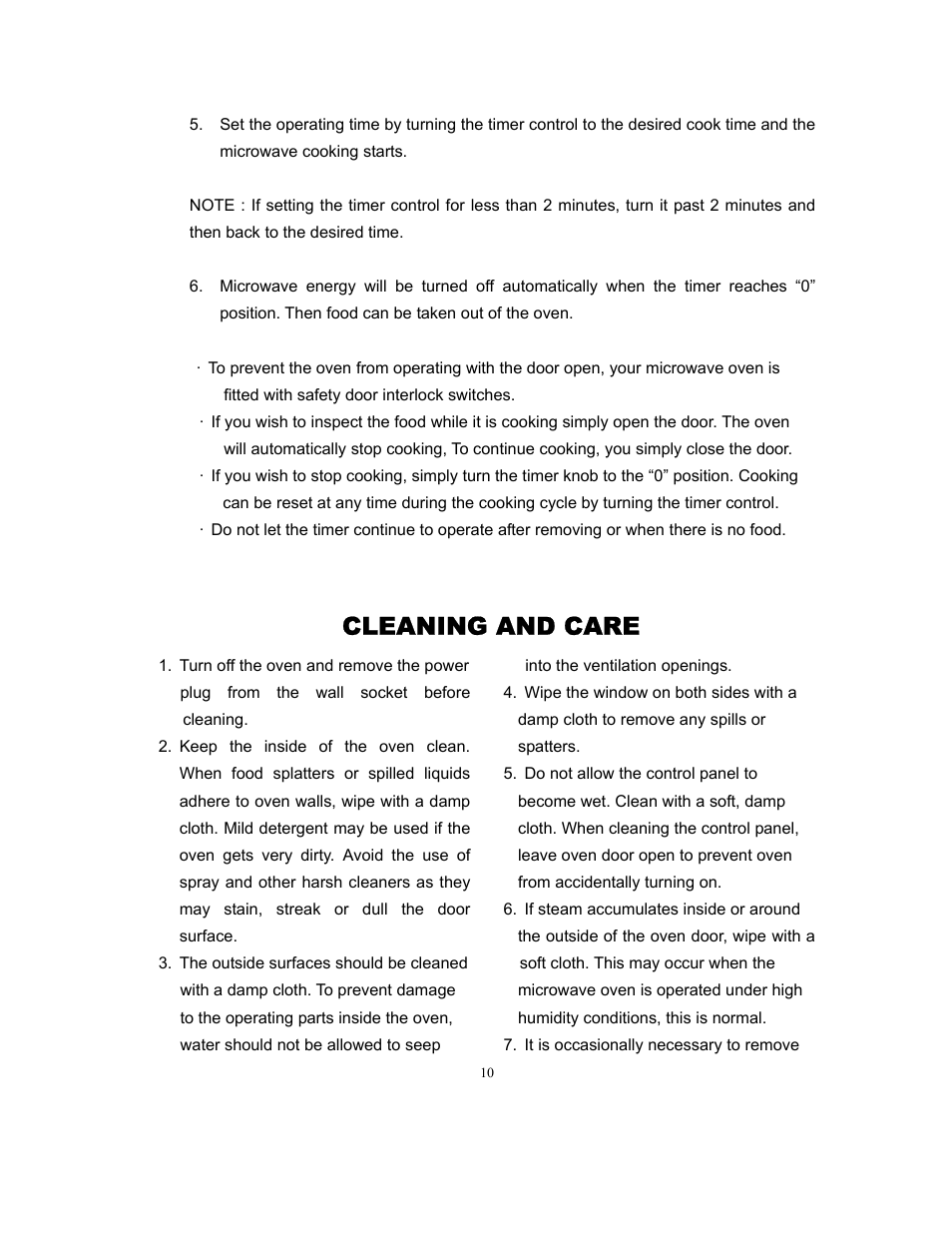 Cleaning and care | Magic Chef MCD775RW User Manual | Page 11 / 13