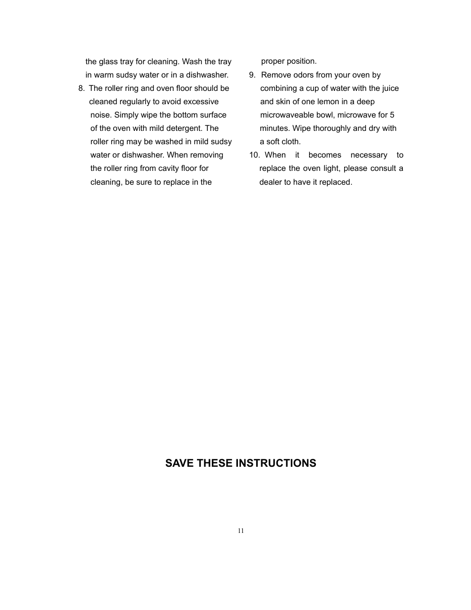 Save these instructions | Magic Chef MCD775RW User Manual | Page 12 / 13