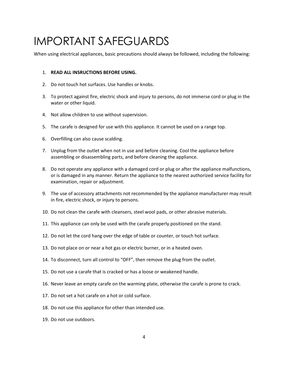 Important safeguards | Magic Chef MCSCM12PST User Manual | Page 4 / 12