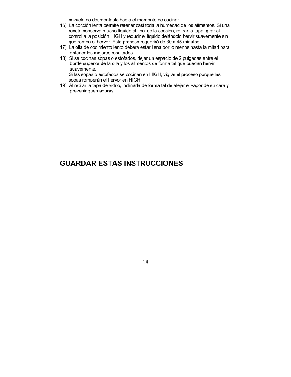 Guardar estas instrucciones | Magic Chef MCSC3CO User Manual | Page 18 / 19