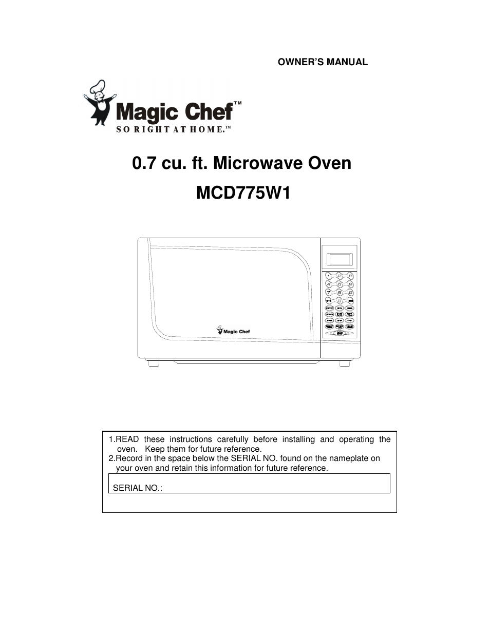 Magic Chef MCD775W1 User Manual | 17 pages